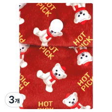 핫픽 따뜻하곰 휴대용 프리미엄 극세사 포켓용 미니핫팩 전용 파우치 레드, 3개