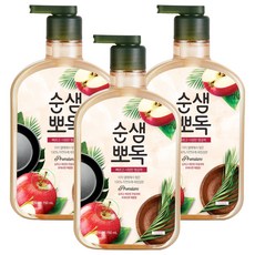 순샘 뽀독 애플향 주방세제, 750ml, 3개