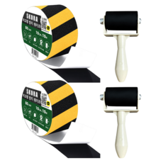 Skora 防滑膠帶 混合色(黑色 + 黃色) 10cm x 10m + 滾輪, 2個