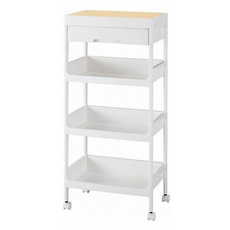 FUDOGIKEN 日本製四層收納推車/抽屜收納架 Set 附輪, 4層