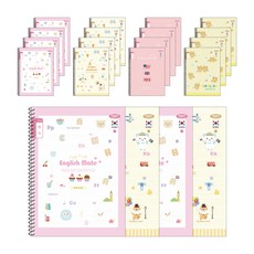 PENPIA 3-6年級女童英文筆記本, 隨機出貨, 20入