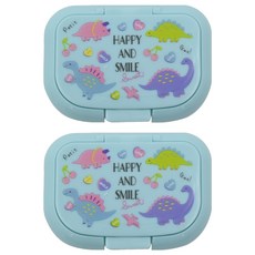 Skater 銀離子濕紙巾蓋 10.8 x 7.8 x 1.4cm, 粉粉龍 藍色, 2個