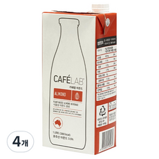 CAFE LAB 杏仁豆奶, 4個, 1L