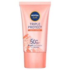NIVEA 妮維雅 SUN 3重防護輕透防曬凝乳 SPF50+ PA+++ 控油不致痘 混合/油性肌適用, 40ml, 1件