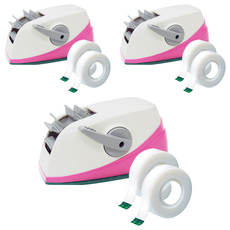 3M Scotch 3M 一鍵膠帶座 + 魔術補充裝 12 mm 2 卷, 粉色, 3組