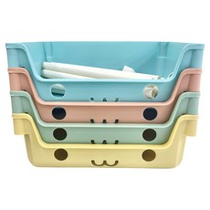 零食收納架 移動收納櫃 四層, 馬卡龍色