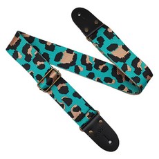 Topia 舒適吉他背帶 天空藍金豹紋 S51-B, 1個