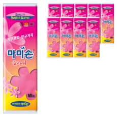 마미손 플라워 고무장갑, 중(M), 10개