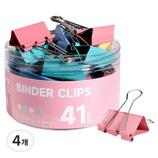 동아피엠에스 서류집게 더블클립 컬러혼합 41mm, 4개, 24개입, 특대