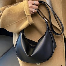 Elsso 女款 素色圓形斜背包 簡約時尚 輕巧方便, 黑色, 270 x 170 x 80mm