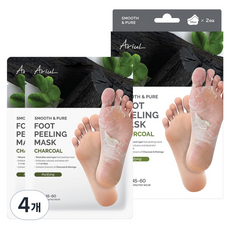 아리얼 스무스 앤 퓨어 차콜 퓨리파잉 풋 필링 마스크, 68g, 4개, 2개입