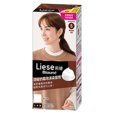 Liese 莉婕 頂級奶霜泡沫染髮劑 輕鬆染髮 時尚髮色, 5 鄰家自然深棕, 1盒