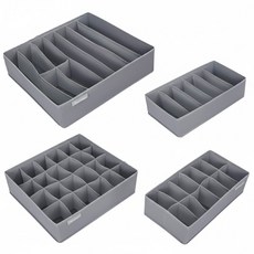 CASAMARU 內衣收納盒組 抽屜式收納, 6格 + 7格 + 12格 +24格, 灰色, 1組, 6格 + 7格 + 12格 +24格