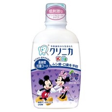 LION 獅王 固齒佳 兒童漱口水 米奇米妮包裝 葡萄口味 無酒精 低刺激, 250ml, 1瓶