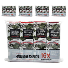 삼원 광천 재래 도시락김 16p, 64g, 5개