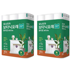 mona LISa. Botanic Forest白色天然紙漿3層Deco高級捲筒衛生紙, 30捲, 2袋