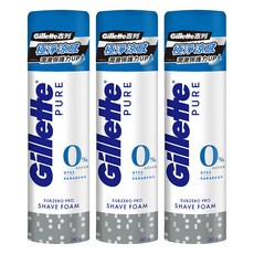 Gillette 吉列 刮鬍泡 冰涼清爽型 全新升級 極淨涼感 潤滑保護力UP, 245g, 3罐