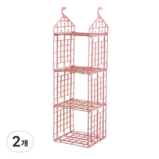 MINEING 3層掛式收納箱 中, 粉色, 2個