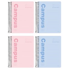 Pinkfoot Pastel Campus線圈筆記本, 4本, 隨機出貨