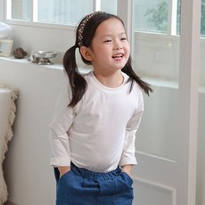 꼰띠키즈 아동용 면스판 베이직 긴팔 티셔츠