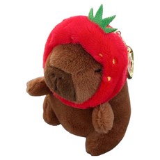다다랜드 뚠빵한 키링, 12cm, 딸기모자쓴카피바라, 1개