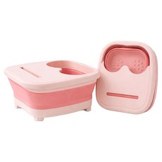 DailyO 附蓋可折疊便攜式足浴盆, 01 粉紅色, 1個