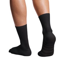 里圖 透氣涼感運動中筒襪, 黑色, 1個