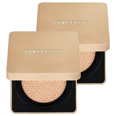 PONY EFFECT 升級款小金磚持久無暇氣墊粉餅套裝 SPF40+/PA++ 霧光 不脫妝, 001, 2盒