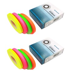 Artmate 圖形線膠帶 4 種 2mm x 16m, 熒光黃、熒光綠、熒光橙、熒光粉, 2組