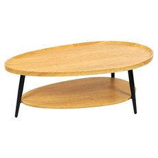 FAmILyLIFE 生活 木冶山居 Carmel雙層梨形茶几 白橡木 100 x 55 x 38cm 8.2kg, WO-029-WO