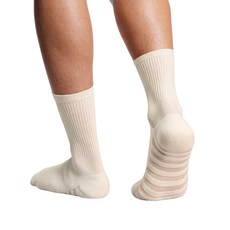 里圖 透氣涼感運動中筒襪, 奶油色, 1個