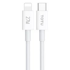 TOTU 拓途 耀系列 Type-C-Lightning PD充電線傳輸線/快充線, 50cm, 白色, 1條