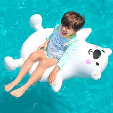 bay b 孩童泰迪熊泳圈, 白色的, 1個