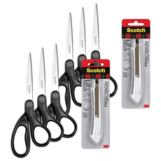 3M Scotch 3M 辦公剪刀 17.8cm 3p + 鈦合金刀具 TI-KS 9mm 套裝, 2組