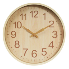 TRENY 大福 靜音木紋時鐘掛鐘 - 白木紋, 白木纹