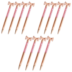 moong9 閃亮蝴蝶結原子筆, 混色, 12個