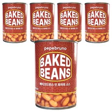 Pepebruno 烤豆子in番茄醬, 5個, 420g