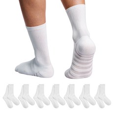 里圖 透氣涼感運動中筒襪, 白色, 7個