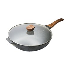 SHIMIZU 清水好鍋 輕石嚴選不沾炒鍋, CZ-6859, 35cm, 1個