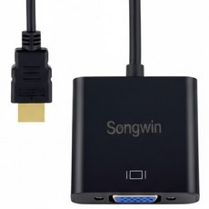 Songwin 尚之宇 HDMI 公 TO VGA 母 轉接線 25 x 4.5 x 1.5cm 線長21cm, HD-VGA, 1個