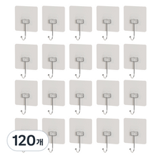 하비티 무타공 부착형 후크, 혼합색상, 120개