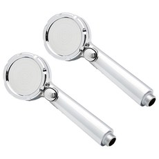 一鍵止水鏡面增壓蓮蓬頭, 2個, 銀色