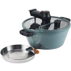 램프쿡 인덕션 국산 플러스 자동 회전 냄비 + 구동 핸들 스탠드 세트, 29.9cm, 1세트