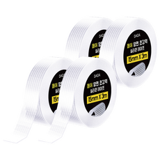 DADA 網狀雙面超強力矽膠膠帶 15mm x 3m, 透明, 4個