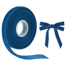recoz DIY 絲絨緞帶繩 包裝緞帶 裝飾品 配件 工藝 10mm, 絲絨藍色, 1個, 9m