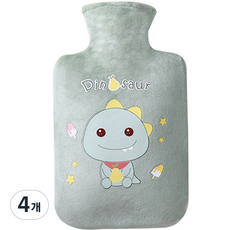 쿼르디 보온 물주머니 핸드워머 공룡 그린 2000ml, 4개