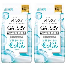 GATSBy 涼感濕紙巾 皂香型, 2包, 42張