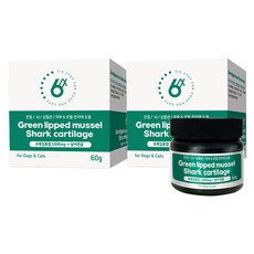 식스스텝 반려동물 초록입홍합 1000mg + 상어연골 영양제, 뼈/관절강화, 60g, 2개