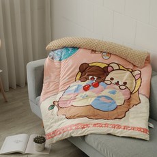 BUHO 布歐 Rilakkuma拉拉熊 泡泡暖絨被 1.1kg, 夢迴森林