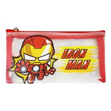 IRON MAN 鋼鐵人 Disney 迪士尼 漫威寬版磨砂萬用包 CA774E-1, 鋼鐵人 紅色 + 黃色 + 透明色, 1個